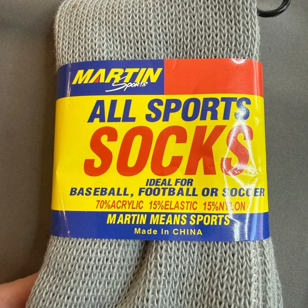 Martin‎ Sports Pack ALLS51M Sports Socks Grey Medium Baseball Football Soccer